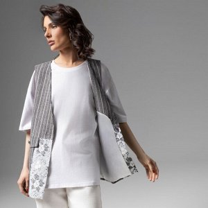 Жилет комбинированный с кружевом, Искусство переговоров (grey)