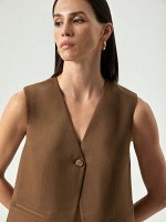Однобортный жилет из вискозы и шерсти, GL098/stingray
