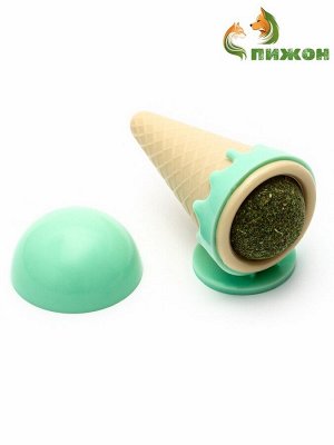 Игрушка для кошек из кошачьей мяты "Мороженное" на основании, 5 х 4 см, розовая