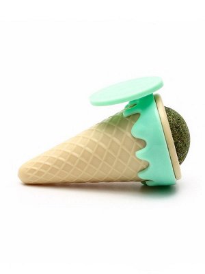 Игрушка для кошек из кошачьей мяты "Мороженное" на основании, 5 х 4 см, розовая