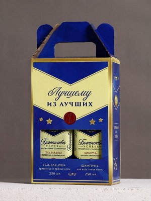 Подарочный набор «Лучшему», гель для душа и шампунь для волос виски, 2x250 мл, Чистое счастье