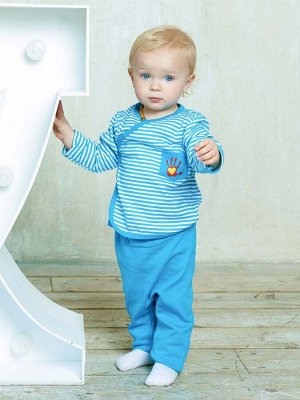 Белая кофточка в голубую полоску "Ладошки" для новорождённого (7195)