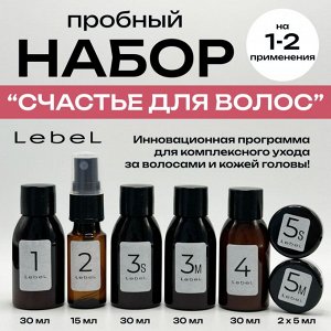 Пробный Набор Счастье для волос LEBEL IAU S и M, для объема и гладкости, 7 позиций-миниатюр
