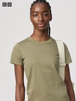 UNIQLO - футболка стандартного кроя с круглым вырезом - 56 OLIVE