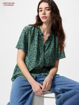 UNIQLO Rayon Print Shirt – рубашка из вискозы с принтом