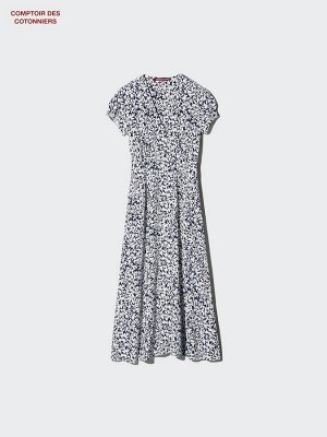 UNIQLO x Comptoir des Cotonniers - легкое длинное платье с цветочным принтом - 00 WHITE