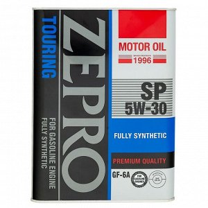Масло моторное Zepro Touring 5w30, синтетическое, API SP, ILSAC GF-6A, для бензинового двигателя, 4л, арт. 4251-004-0