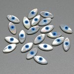 Бусина от сглаза из перламутра Око 14*7мм цвет белый