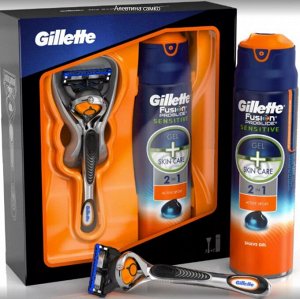 Подарочный набор GILLETTE Fusion ProGlide Бритва с 1 сменной кассетой+Гель д\б Увлажняющий 75мл