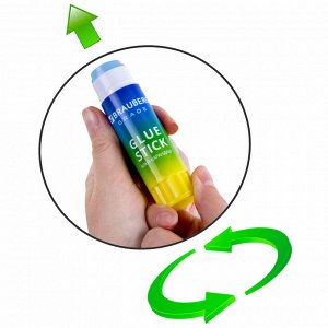 Клей-карандаш в градиентном корпусе BRAUBERG GRADE, 21 г, PVP основа, ассорти,1 шт, 271247
