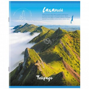 Тетрадь 96л. КЛЕТКА, STAFF скоба, А5 ,офсет №2 ЭКОНОМ, обл картон, Природа (микс в спайке),1 шт, 404441