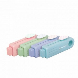 Ластик выдвижной BRAUBERG "Slider Mini", 68х12х8мм, пастельные цвета ассорти,1 шт, 271983