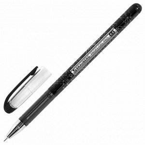Ручка гелевая BRAUBERG Profi-Gel PRO, ЧЕРНАЯ, линия 0,4мм, 144124