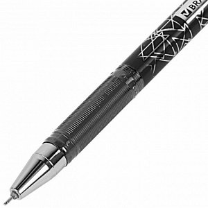 Ручка гелевая BRAUBERG Profi-Gel PRO, ЧЕРНАЯ, линия 0,4мм, 144124