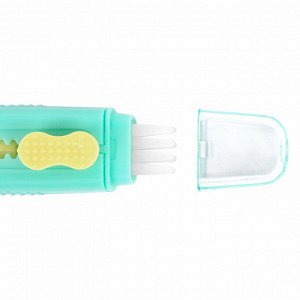 Ластики выдвижные с кистью 2в1 BRAUBERG "Slider Duo", 4 ШТУКИ, 85х12х9мм, пастельные,блистер, 271993