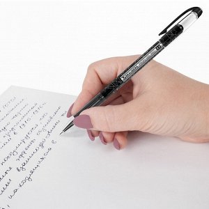 Ручка гелевая BRAUBERG Profi-Gel PRO, ЧЕРНАЯ, линия 0,4мм, 144124