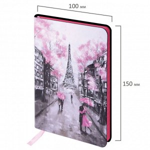 Блокнот МАЛЫЙ ФОРМАТ 100х150 А6 BRAUBERG VISTA Paris, под кожу гибкий 80л, 112090