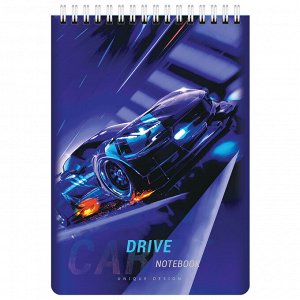 Блокнот А5 146х206мм, 60л, гребень, картон, клетка, BRAUBERG KIDS, Racing, 114363,  1 шт