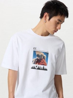 UNIQLO - хлопковая футболка c принтом фильма "Инопланетянин" - 00 WHITE