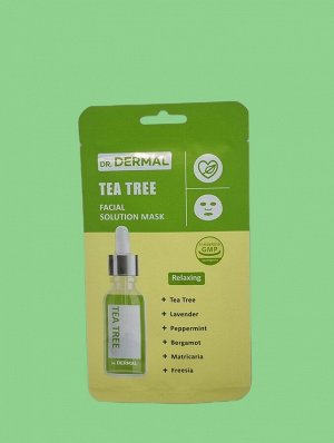 Тканевая маска для лица с чайным деревом для проблемной кожи - Dr.Dermal Facial Solution Mask Tea Tree