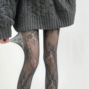 Колготки капроновые, ажурные, сетка с рисунком