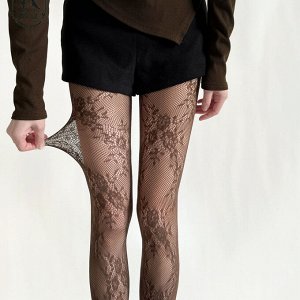 Колготки капроновые, ажурные, сетка с рисунком