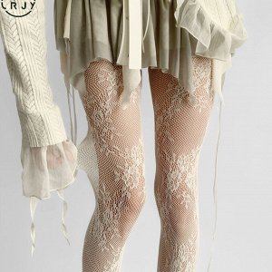 Колготки капроновые, ажурные, сетка с рисунком