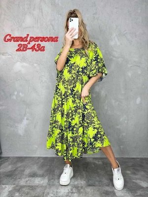 Женское платье. Ткань: штапель (пояс на резинке) Размер: 3XL-(52-54),4XL-(54-56)5XL-(56-58), 6XL-(58-60)