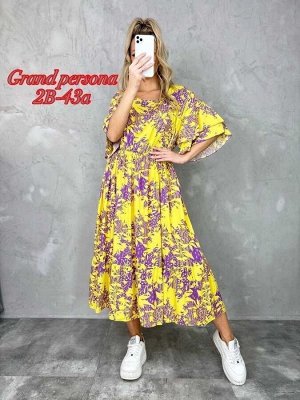 Женское платье. Ткань: штапель (пояс на резинке) Размер: 3XL-(52-54),4XL-(54-56)5XL-(56-58), 6XL-(58-60)
