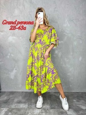 Женское платье. Ткань: штапель (пояс на резинке) Размер: 3XL-(52-54),4XL-(54-56)5XL-(56-58), 6XL-(58-60)