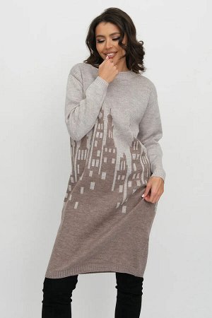 Платье 3-134/кофе-молочный