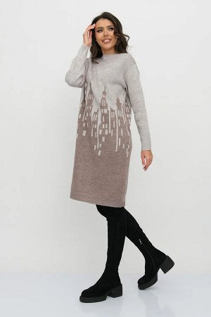 Платье 3-134/кофе-молочный