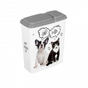 КОНТЕЙНЕР ДЛЯ КОРМА С ДЕКОРОМ LUCKY PET 2,3Л (Серый)