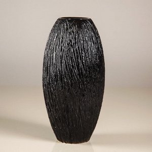 Ваза настольная "Евро", чёрная, керамика, 22 см
