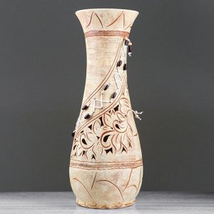 Ваза напольная "Осень" плетение, бусины, 58 см, керамика