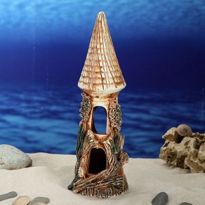 Декорация для аквариума "Башня острая", 9 х 11 х 28 см, микс