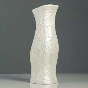 Ваза напольная "Натали", перламутровая, ажурная, 40 см, керамика