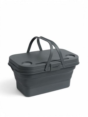 Корзина - столик Maclay 2 в 1, складная, 47 х 28,5 х 23,5 см, стол 45 х 28 х 16 см, серая