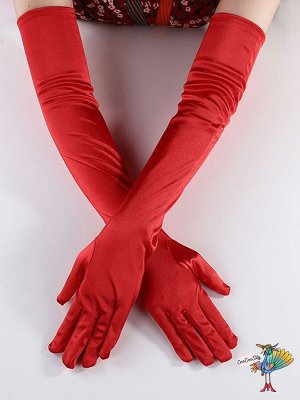 перчатки Соблазн длинные, красные, 55 см, нейлон
