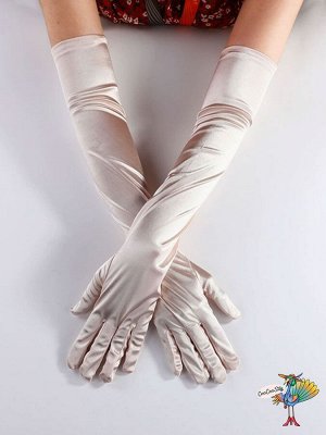 перчатки Соблазн длинные, шампанское, 55 см, нейлон