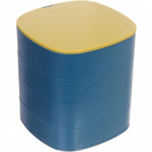 Органайзер для хранения с зеркалом "ПИОНТО", цвет лазурный, 12*11см (упаковка коробка)