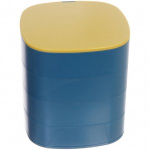 Органайзер для хранения с зеркалом "ПИОНТО", цвет лазурный, 12*11см (упаковка коробка)