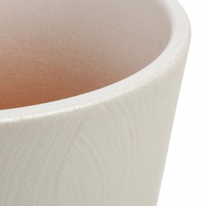 Горшок керамика, 2.6 л, 18х16 см, низкий конус, молочный №4, Шелк, 014349