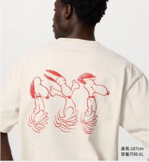 Унисекс футболка UT PEANUTS с принтом и короткими рукавами Snoop 475746, бежевая