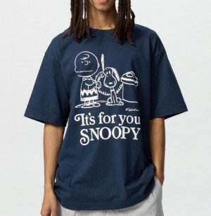 Унисекс футболка UT PEANUTS с принтом и короткими рукавами Snoopy 477816, синяя