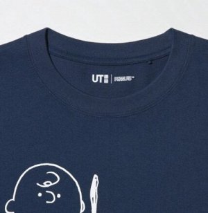 Унисекс футболка UT PEANUTS с принтом и короткими рукавами Snoopy 477816, синяя