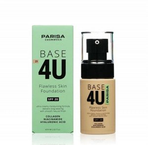 PARISA Тональный крем "BASE 4U" №21 натурально-бежевый (увлажняющий) 60мл