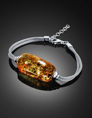 Роскошный браслет из натурального балтийского янтаря «Лаура»