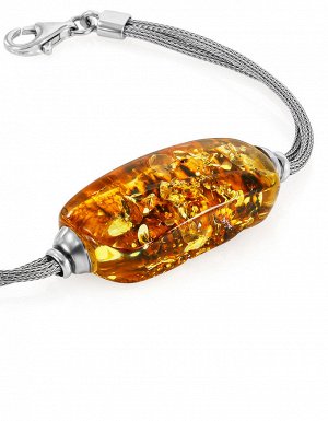 Роскошный браслет из натурального балтийского янтаря «Лаура»