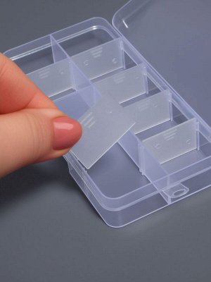 Органайзер для хранения мелочей, с подвесом, 10 ячеек, 13x7x2.2 см, прозрачный